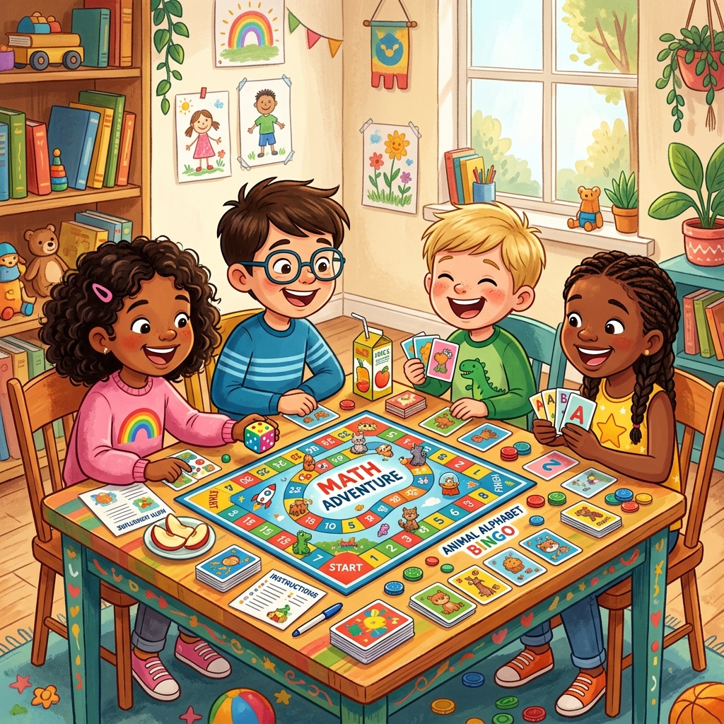 kids playing educational board games
