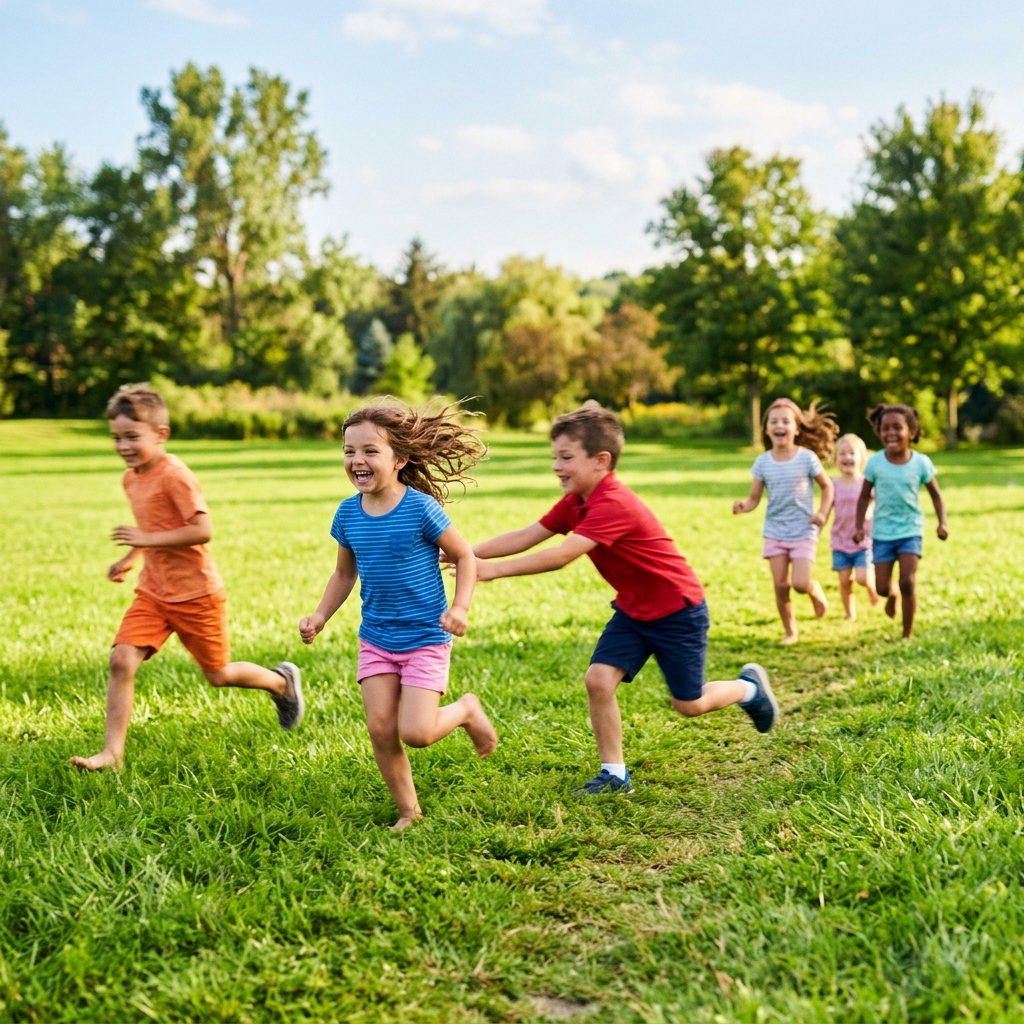 outdoor games for kids playing tag