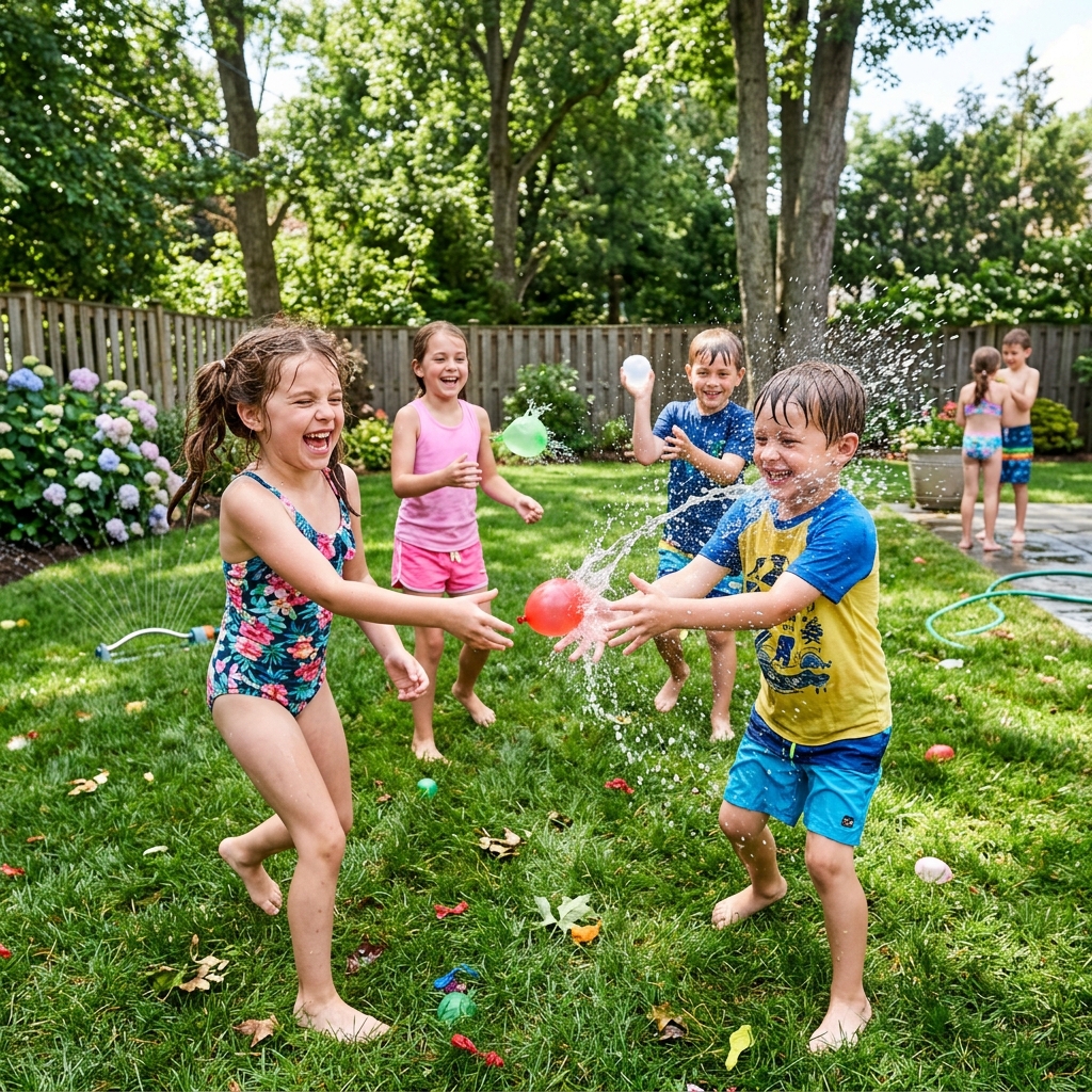 summer activities for kids water balloon toss