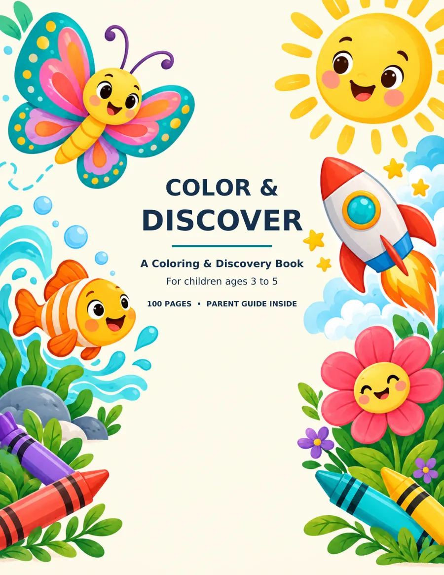 Color and Discover free coloring book for kids ages 3 to 5